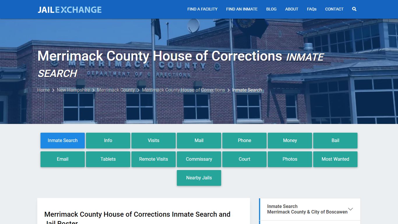 Merrimack County House of Corrections Inmate Search - Jail Exchange